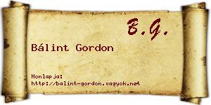 Bálint Gordon névjegykártya
